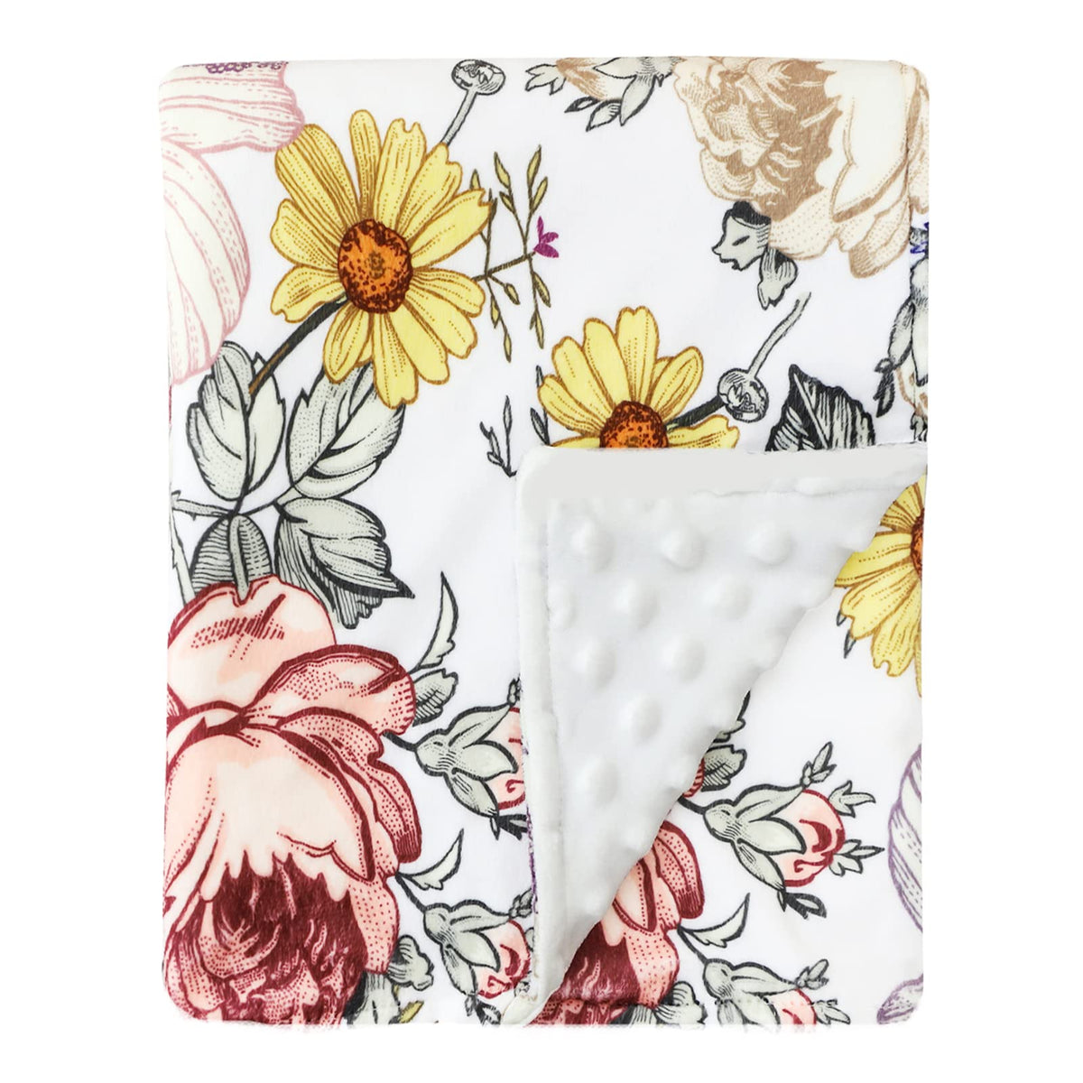 HNHUAMING floral baby blanket with daisy pattern for cozy nursery time.