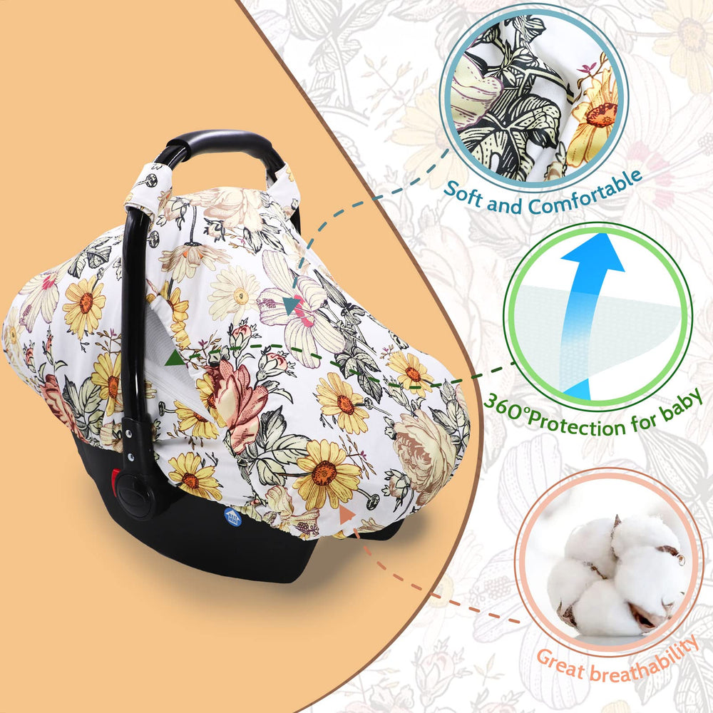 HNHUAMING floral baby carrier cover with breathable mesh for airflow.