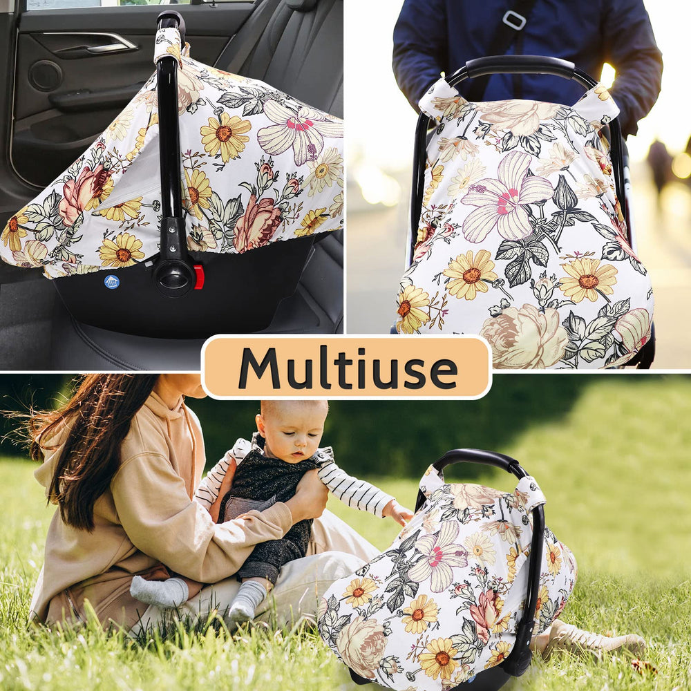 HNHUAMING floral car seat cover with anti-slip hem stays put.