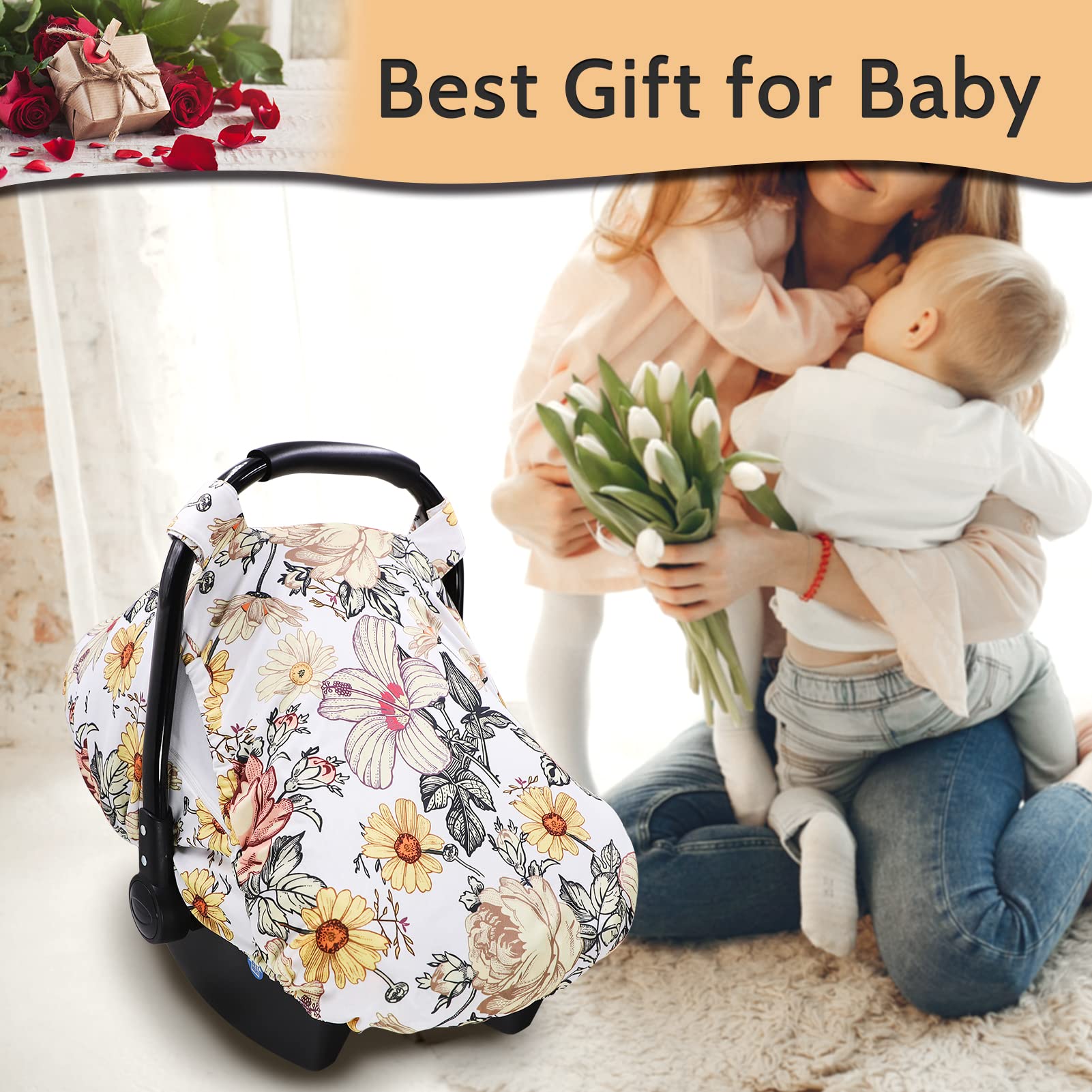 HNHUAMING floral stroller cover is machine washable for quick care.