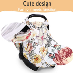 HNHUAMING floral stroller cover with stretchy sun shade for sun protection.