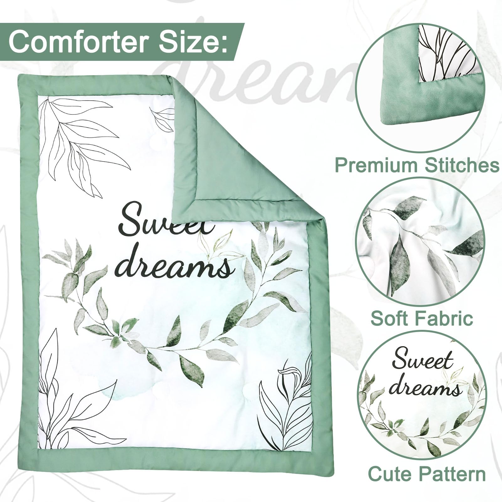 HNHUAMING green leaf crib skirt elevates nursery aesthetics while staying practical.