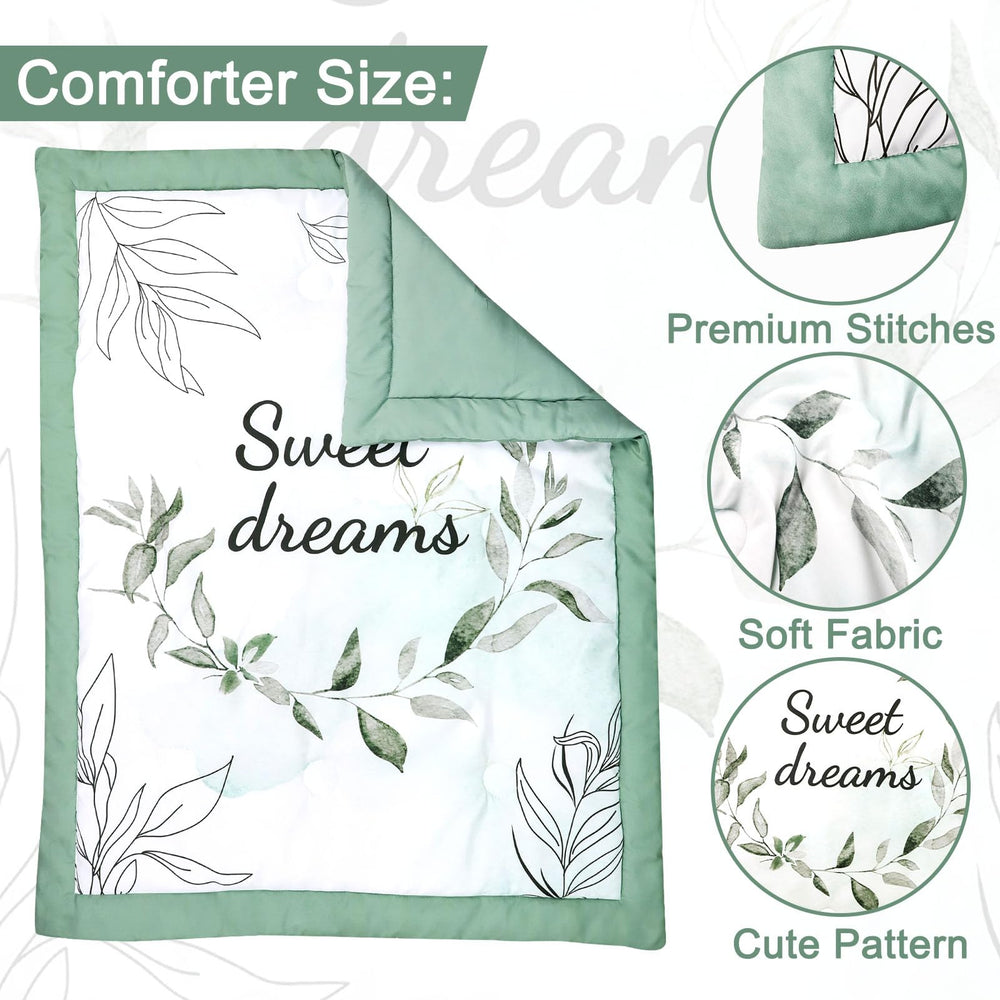 HNHUAMING green leaf crib skirt elevates nursery aesthetics while staying practical.