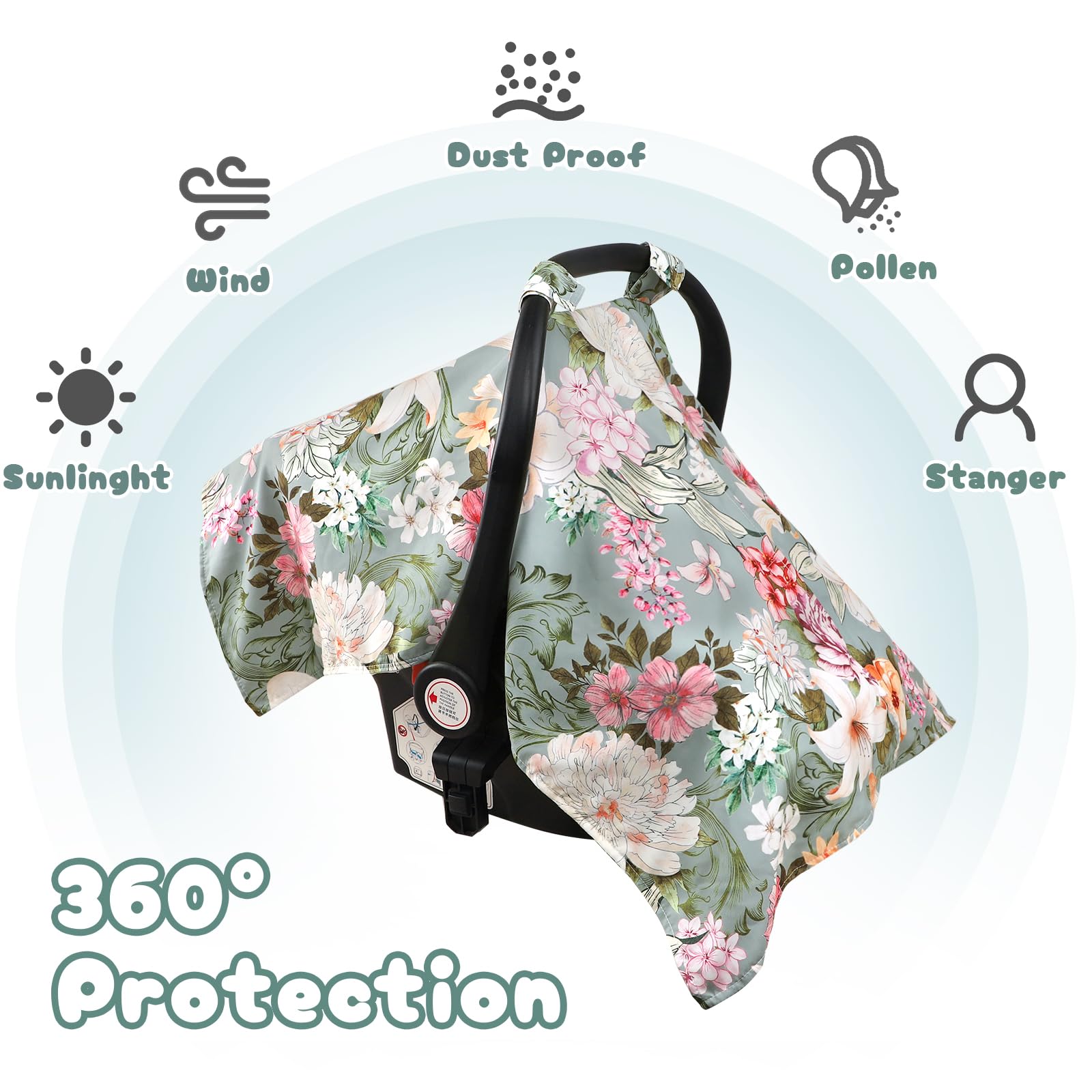 HNHUAMING green leaf nursing cover offering privacy and comfort during feeding.