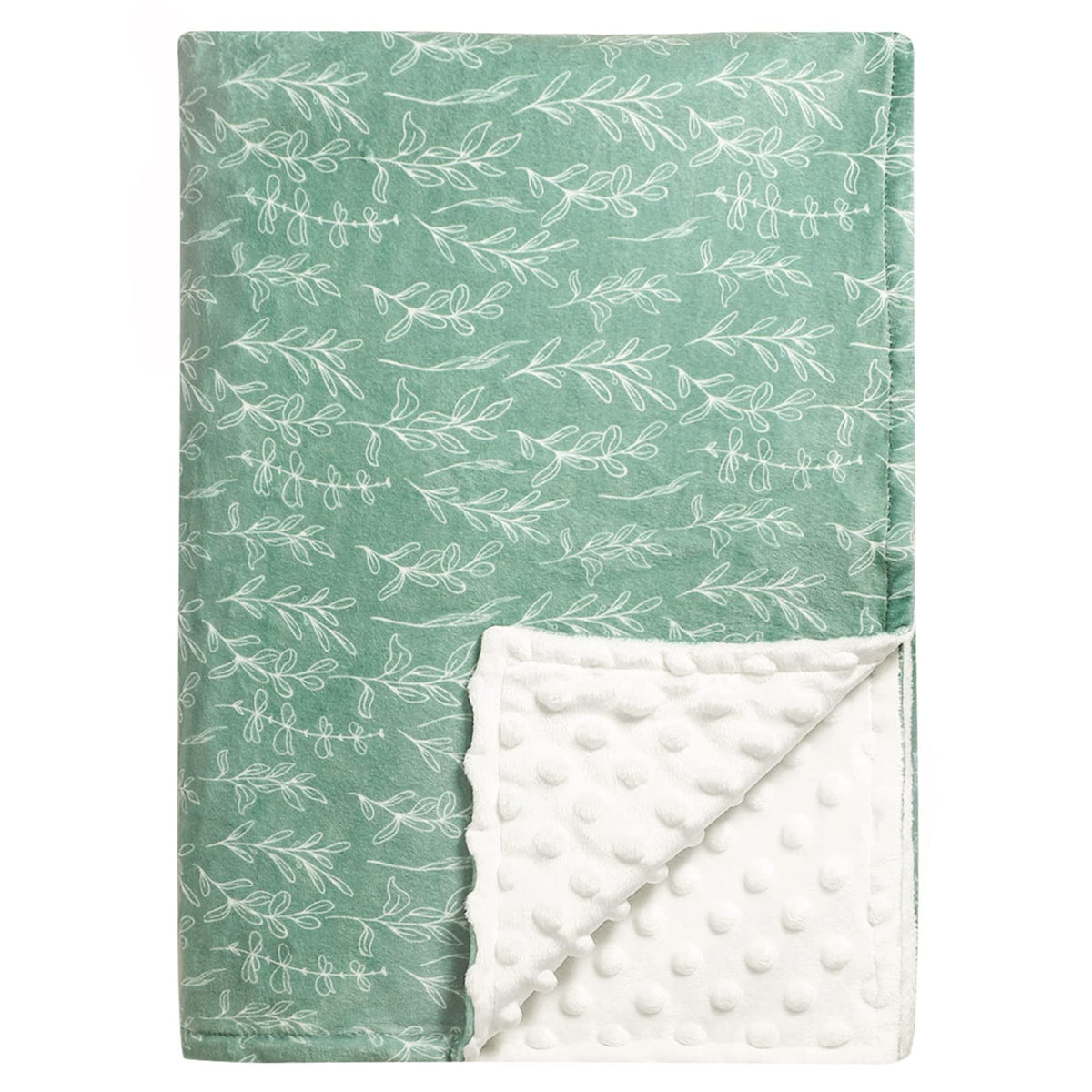HNHUAMING Green Sage baby blanket with double layer for soothing, cozy sleep