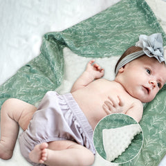 HNHUAMING Green Sage blanket with dotted backing adds gentle texture for rest