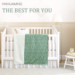 HNHUAMING Green Sage blanket in soft plush fabric for warm, breathable comfort