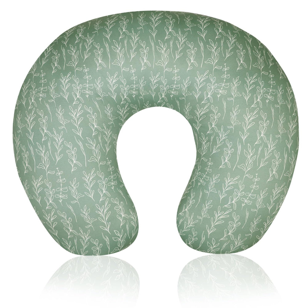 HNHUAMING Green Sage nursing pillow cover closeup stitching for cozy baby comfort