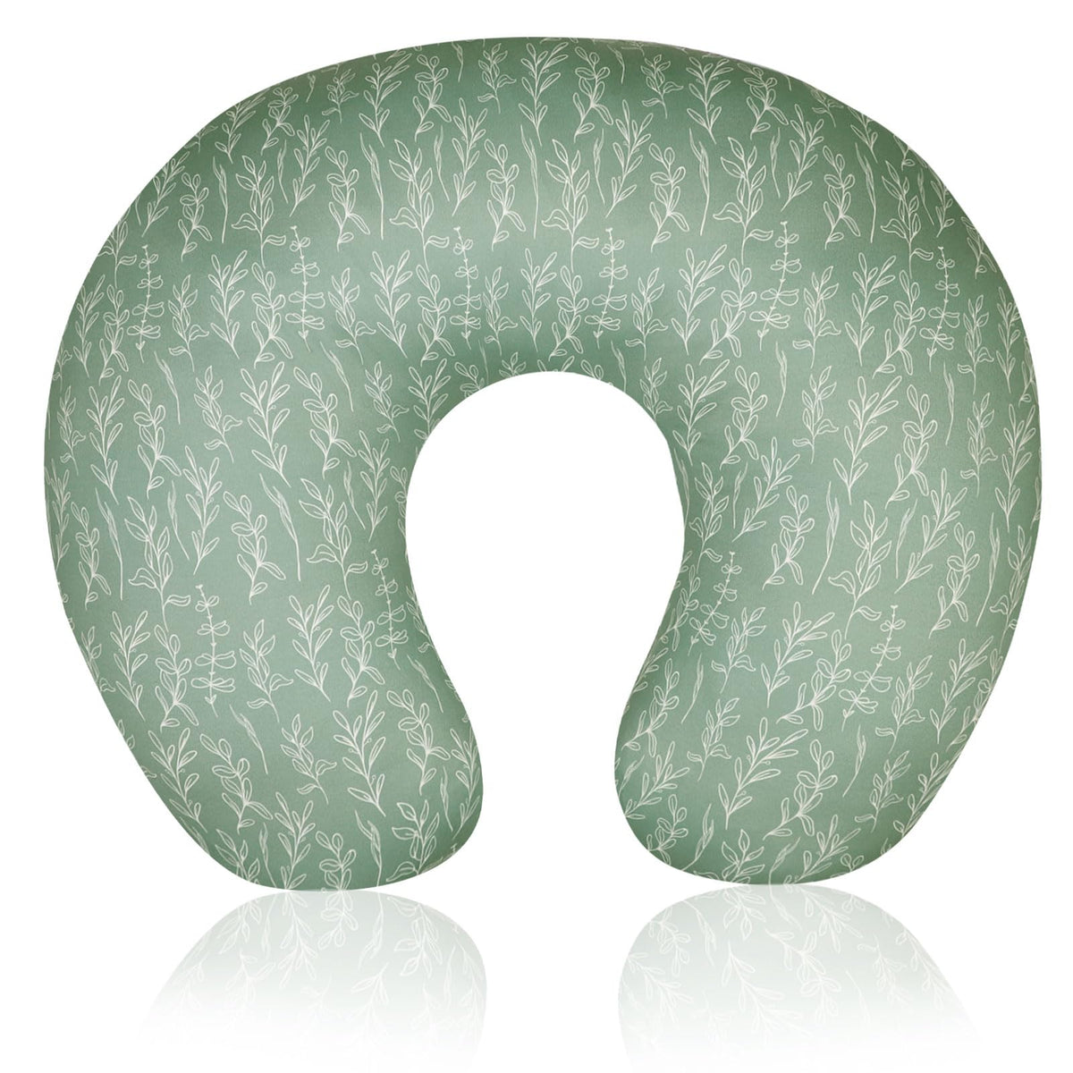 HNHUAMING Green Sage nursing pillow cover closeup stitching for cozy baby comfort