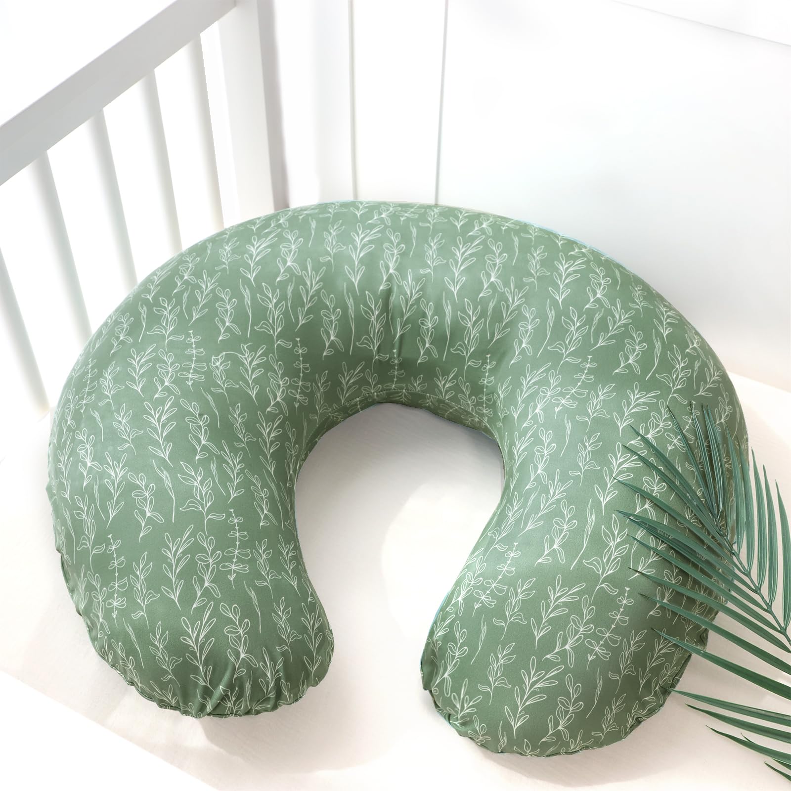 Machine washable HNHUAMING Green Sage nursing pillow cover for quick refresh