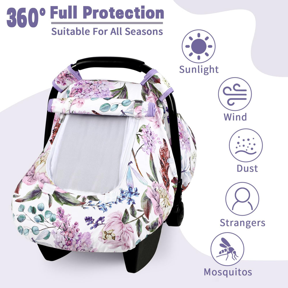 HNHUAMING infant-car-seat canopy with breathable mesh window promotes airflow.