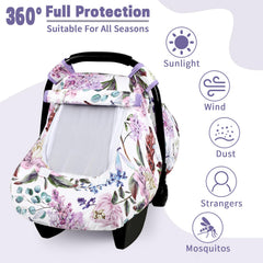 HNHUAMING infant-car-seat canopy with breathable mesh window promotes airflow.