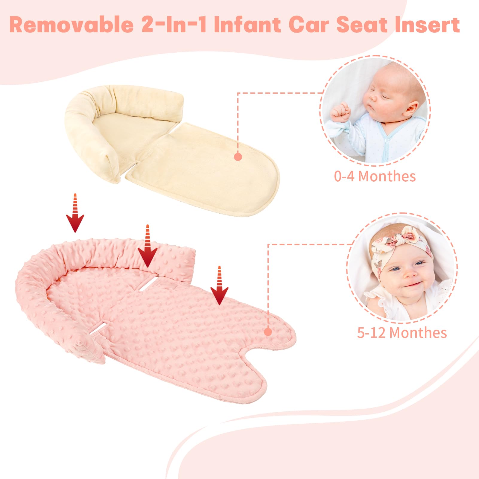 HNHUAMING baby body support cushions neck and torso for smoother rides.
