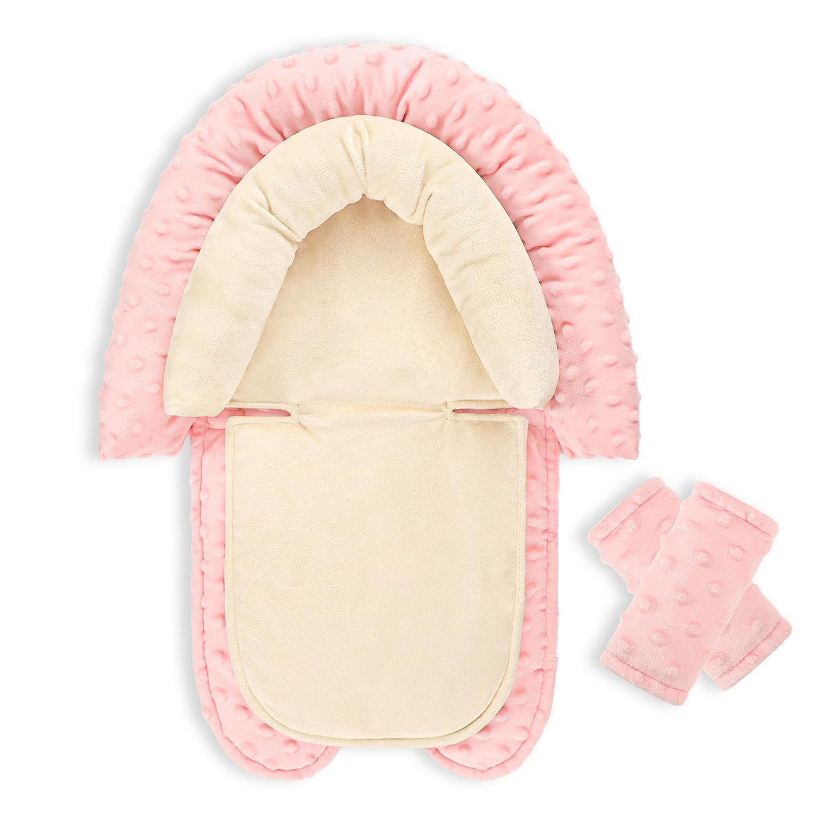 HNHUAMING infant car seat insert provides gentle head support for newborn comfort during travel.