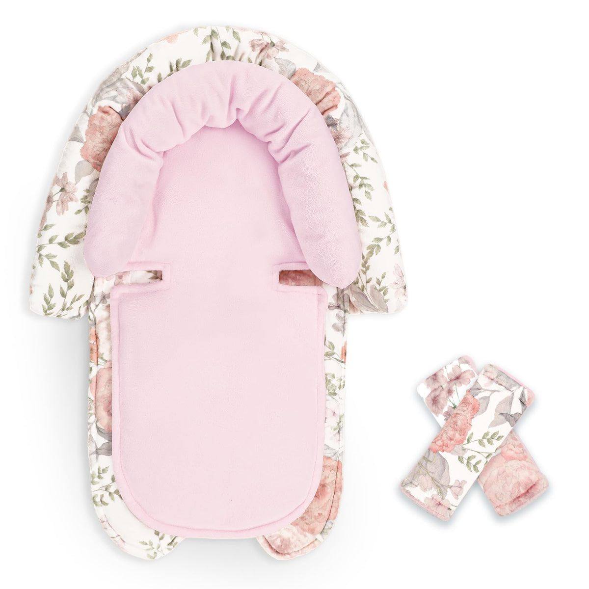 HNHUAMING infant insert head support offers cozy stabilization during car rides.