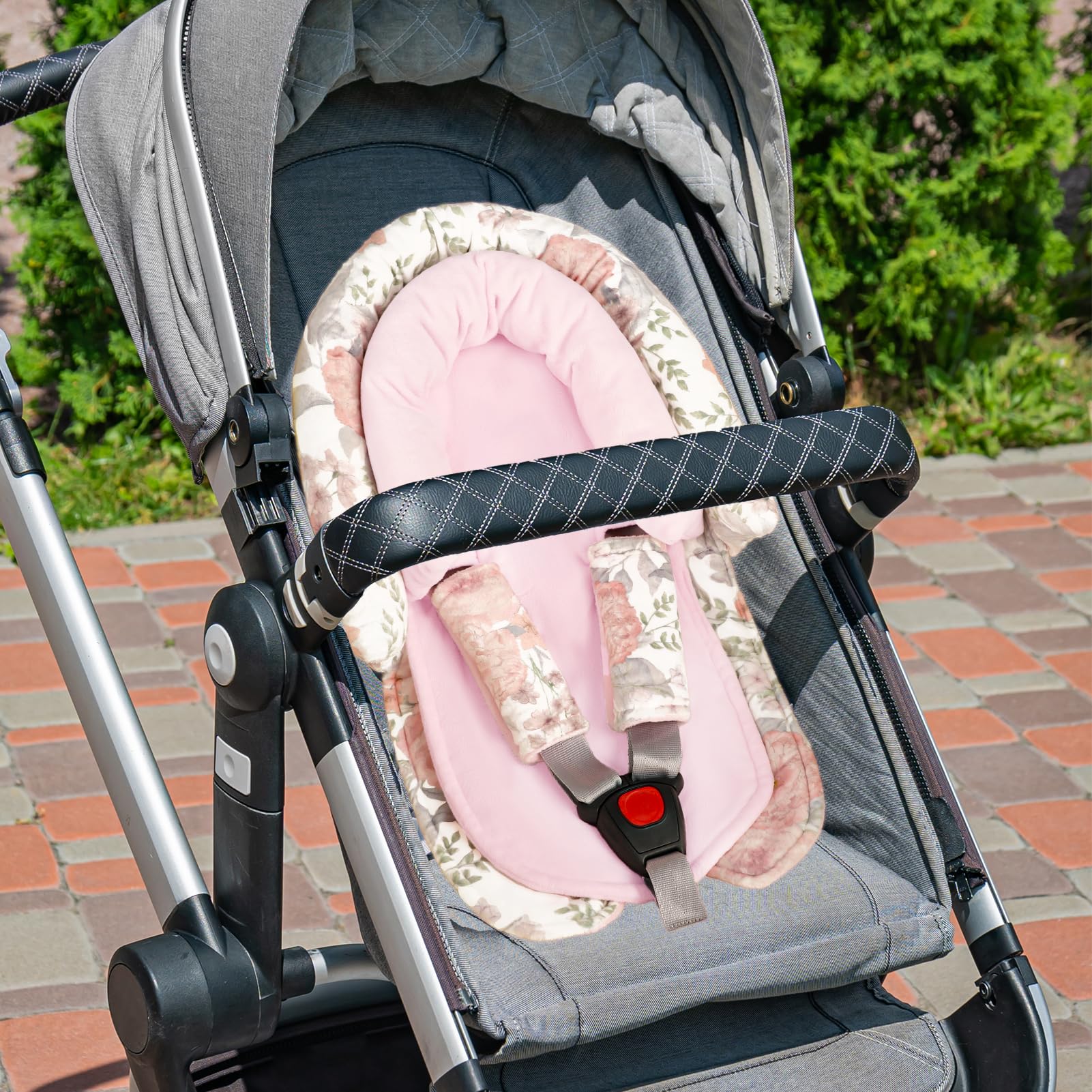 HNHUAMING pink floral design adds stylish touch to baby gear.