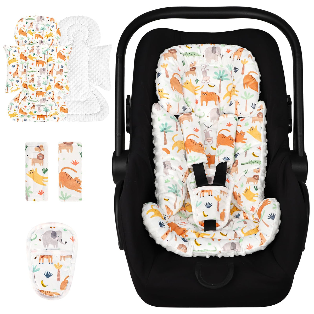 HNHUAMING infant car-seat insert with soft patterned cushion for cozy rides
