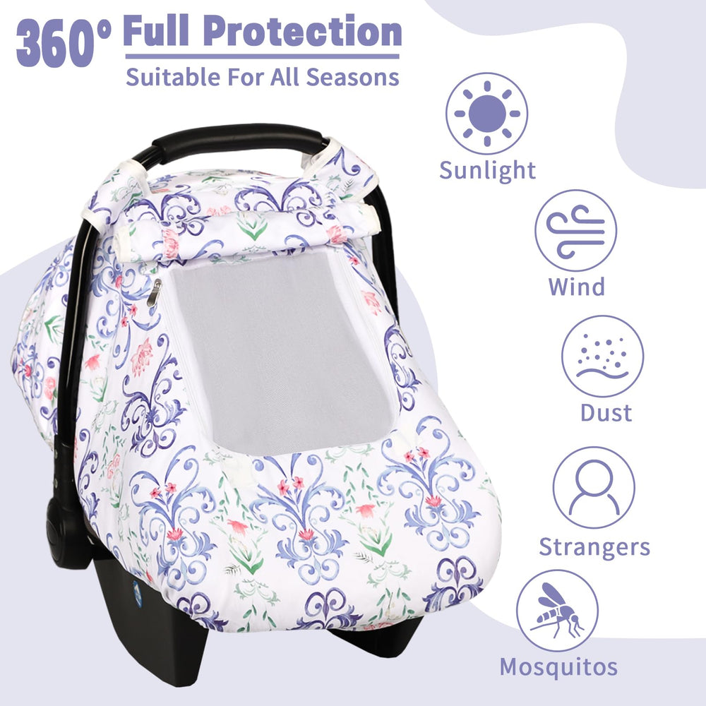 HNHUAMING carseat cover with minky dot backing for plush comfort