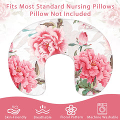 HNHUAMING nursing pillow cover hidden zip design closeup, protects baby skin during cleaning.