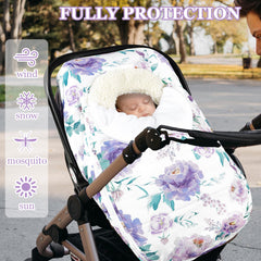 HNHUAMING plush fleece interior adds blanket-like warmth for stroller trips.