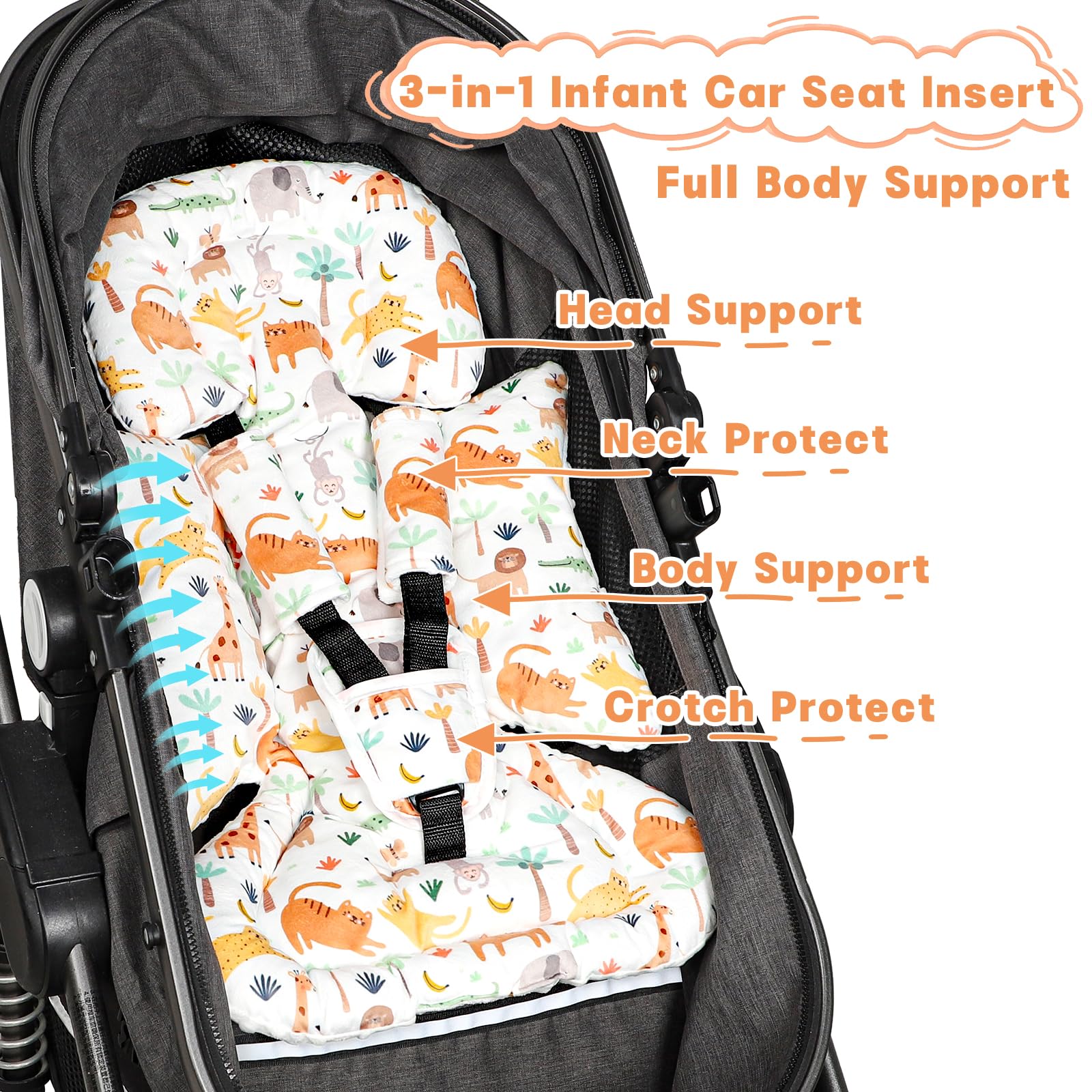HNHUAMING preemie-friendly 25x11 insert ideal for newborns 0–5 months
