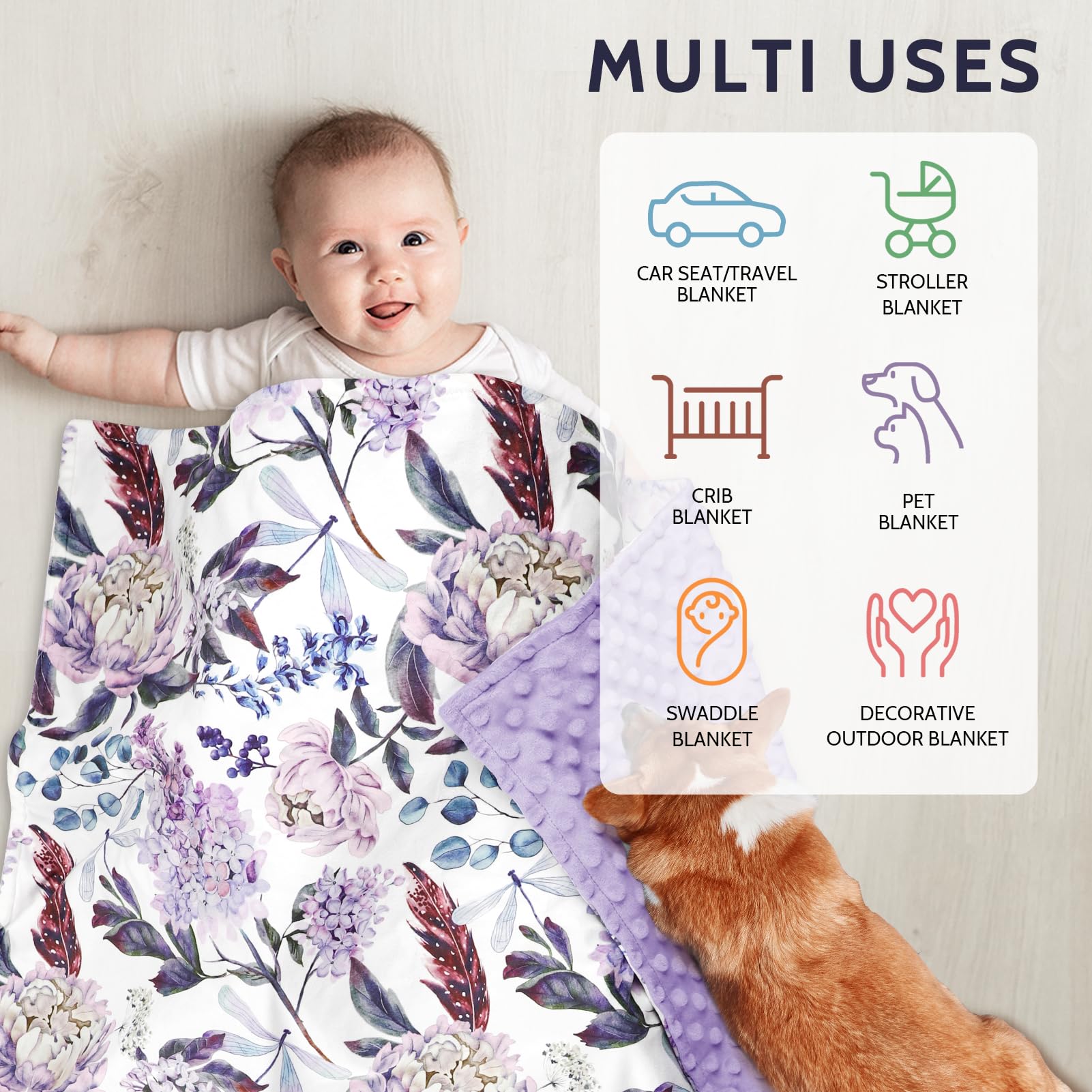 HNHUAMING purple blanket in crib scene supports gentle naptime routines.