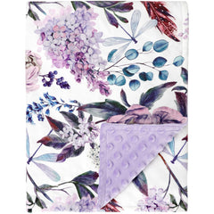 HNHUAMING purple baby blanket with floral pattern for cozy nursery moments.
