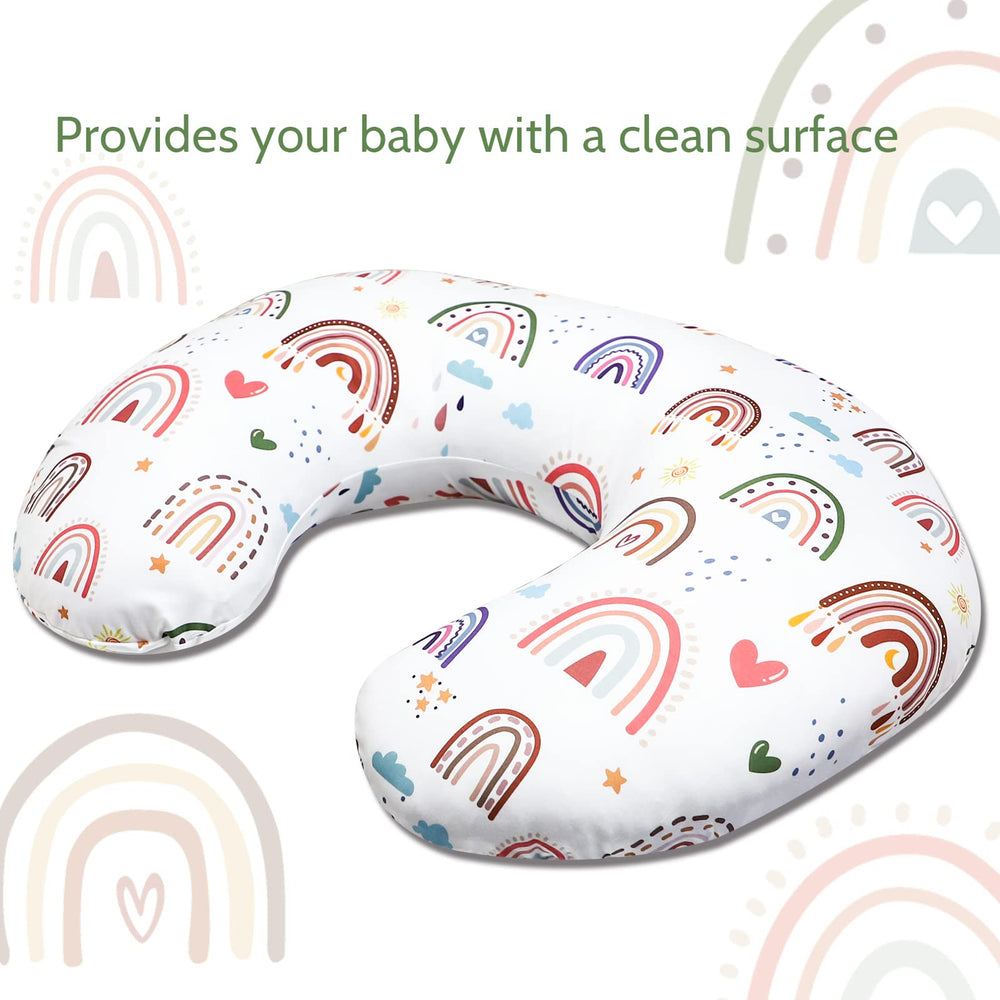 HNHUAMING Rainbow Nursing Pillow Cover close-up of soft hypoallergenic fabric