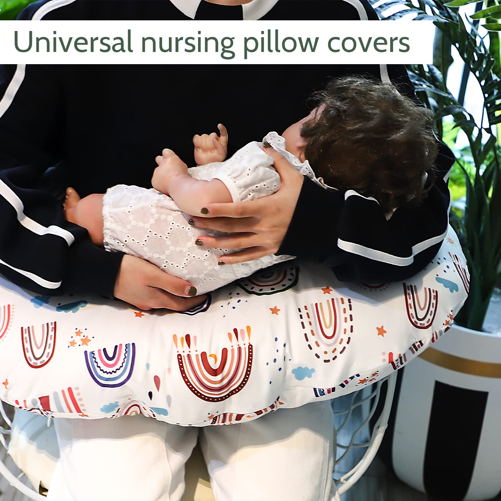 HNHUAMING Rainbow Nursing Pillow Cover ideal baby shower gift