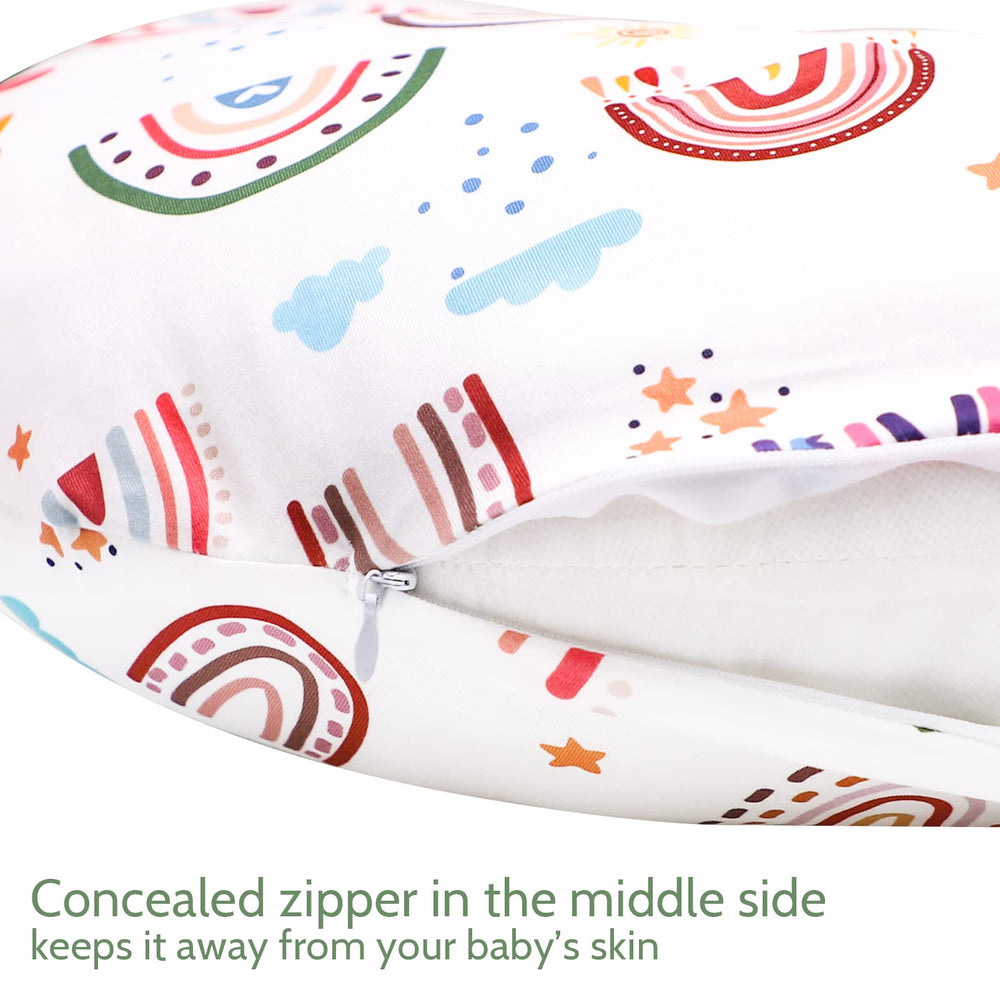 HNHUAMING Rainbow Nursing Pillow Cover is machine washable for quick refresh