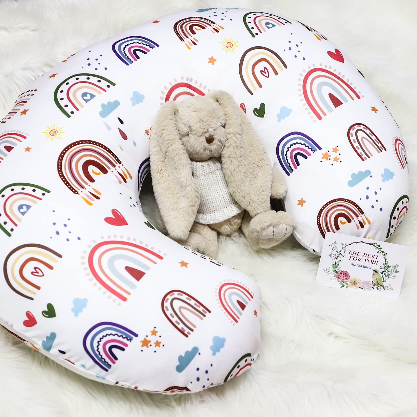 HNHUAMING Rainbow Nursing Pillow Cover protects pillows between feeds