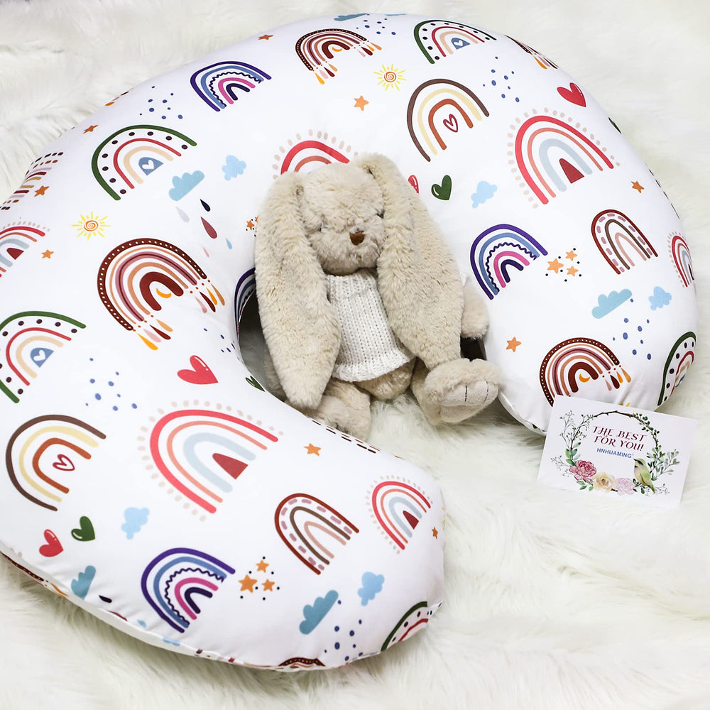 HNHUAMING Rainbow Nursing Pillow Cover protects pillows between feeds