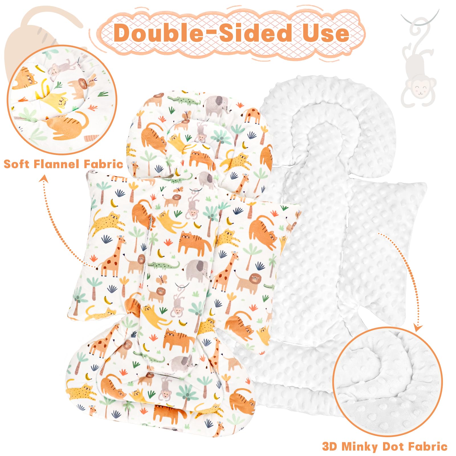 HNHUAMING removable strap covers protect baby shoulders during car rides