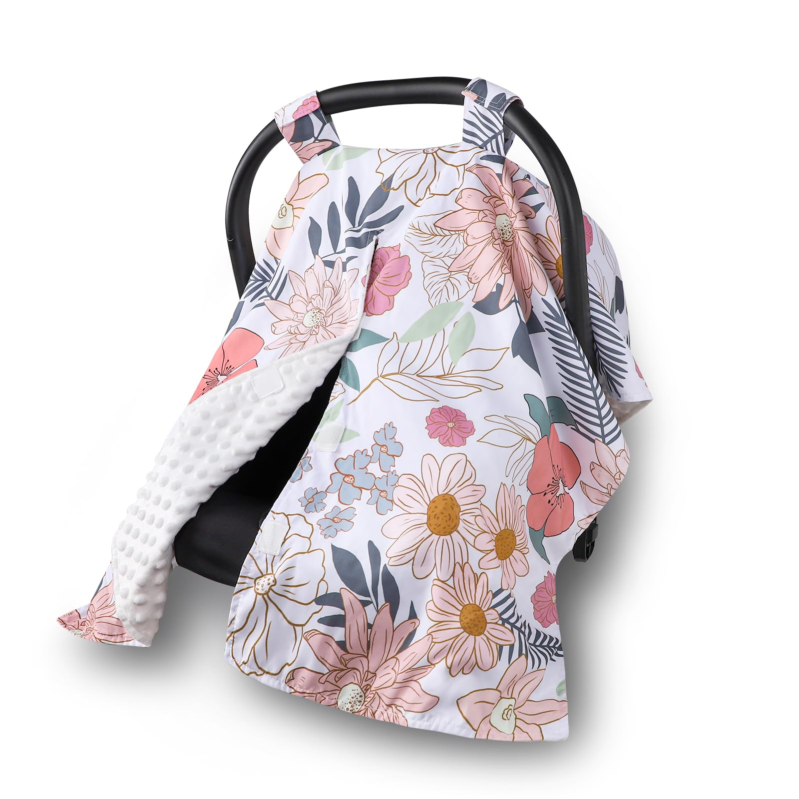HNHUAMING soft breathable minky car seat cover for baby comfort on rides