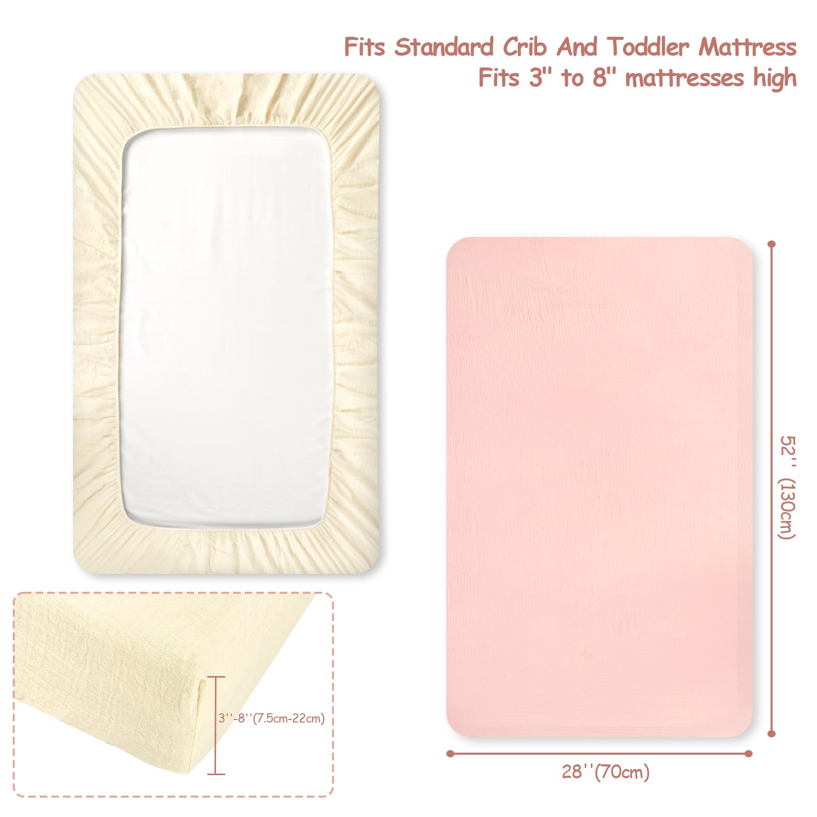 HNHUAMING two-pack crib sheet keeps nap time tidy with easy sheet changes.