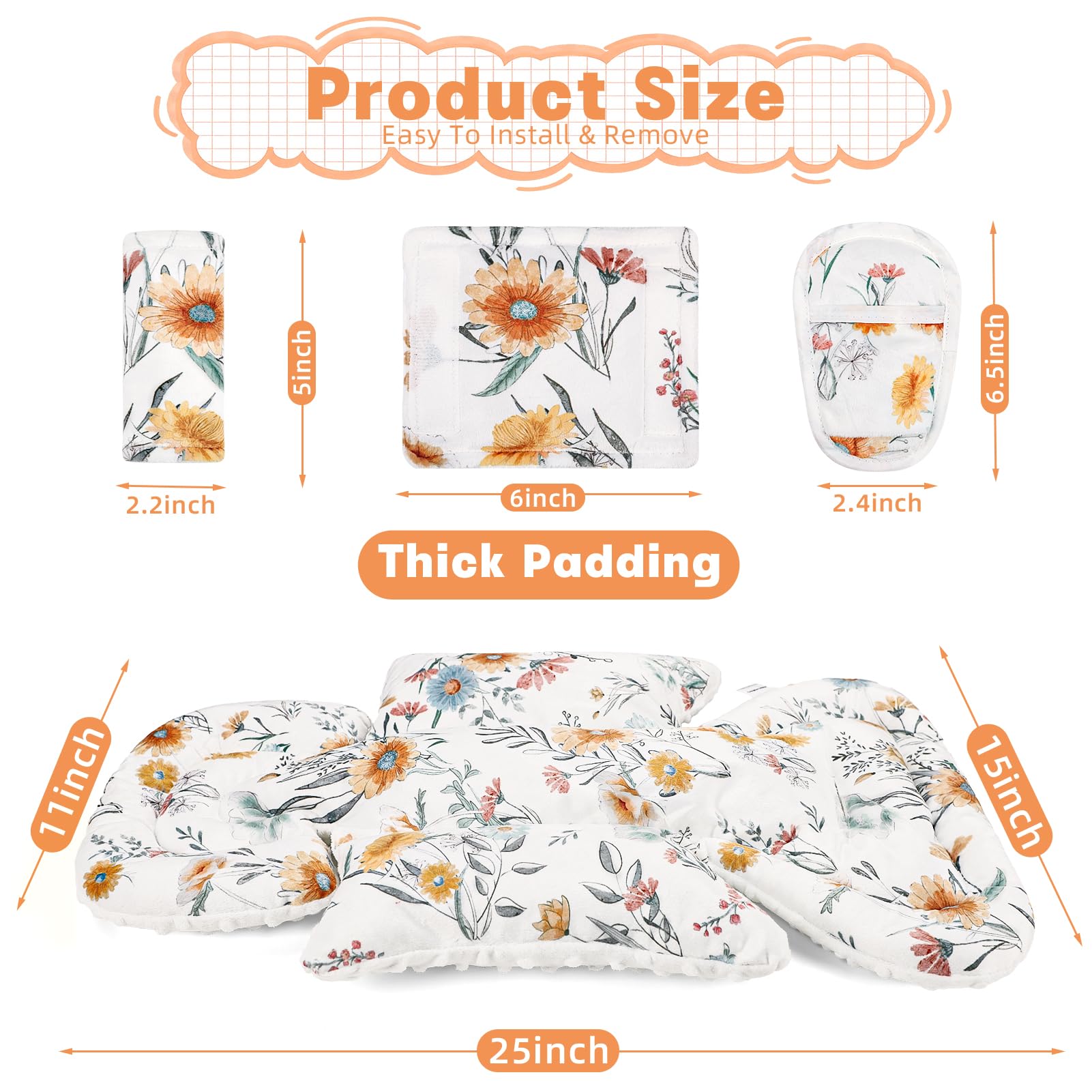 HNHUAMING 3-in-1 newborn support inserts comfort and adaptability for car seats and strollers.