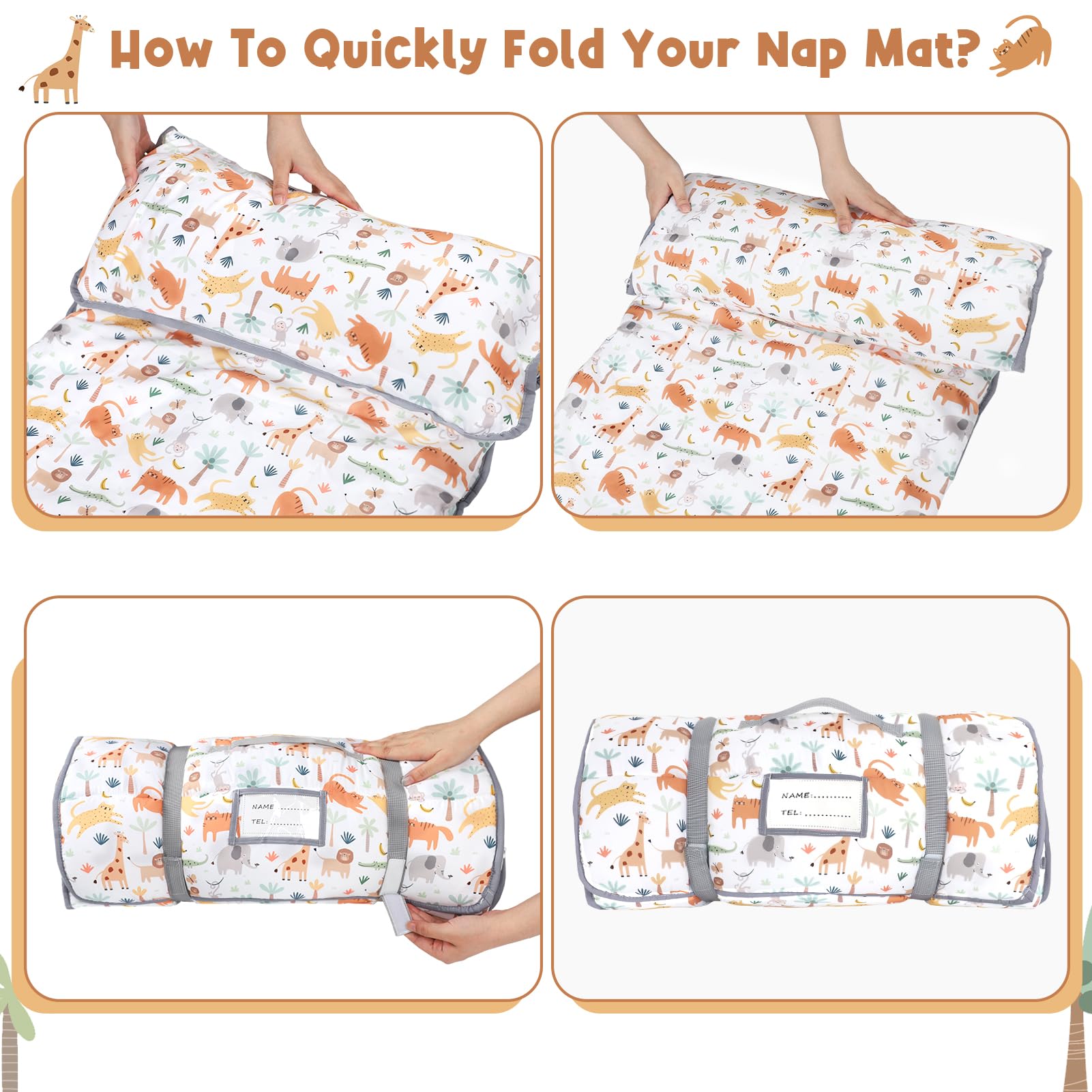 HNHUAMING nap mat is machine washable on gentle cycle for easy care.