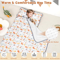 HNHUAMING nap mat with soft minky blanket for cozy nap time.