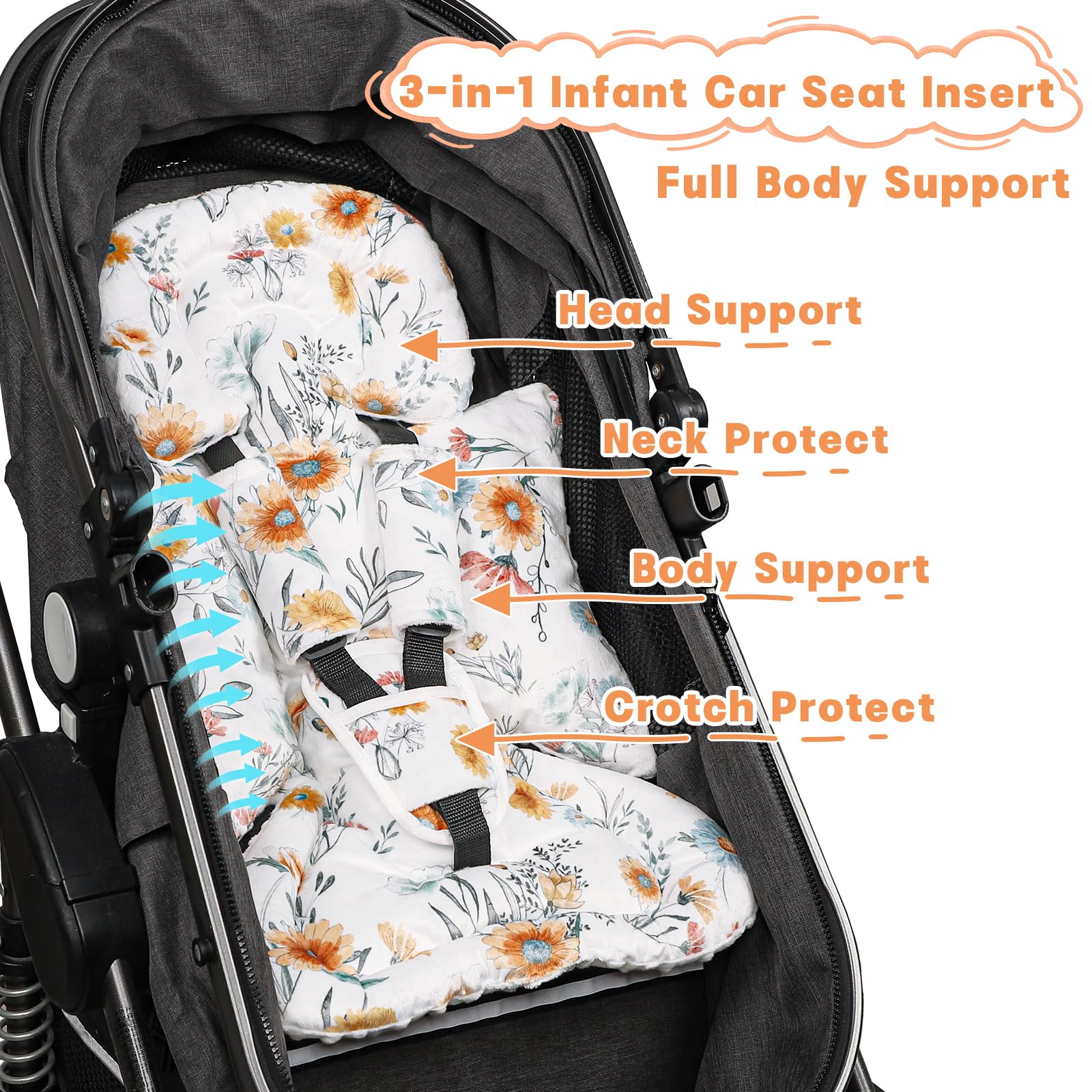 HNHUAMING thick padding delivers comfortable support during long trips.
