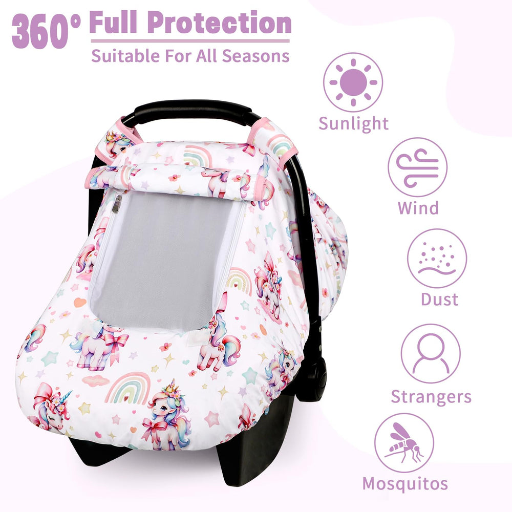 HNHUAMING infant canopy with mesh window for visibility and airflow.