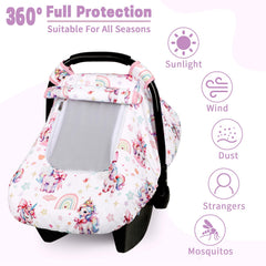 HNHUAMING infant canopy with mesh window for visibility and airflow.