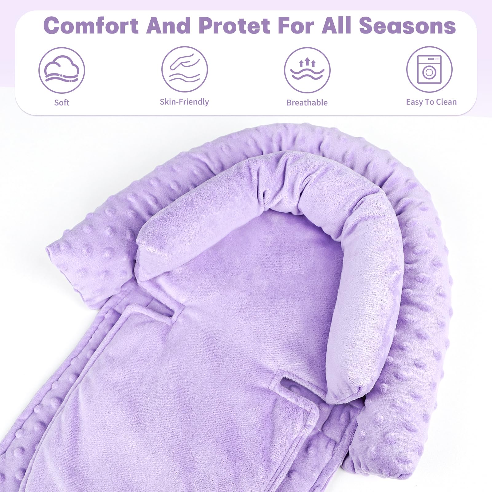 HNHUAMING infant car seat insert body support helps align spine during travel