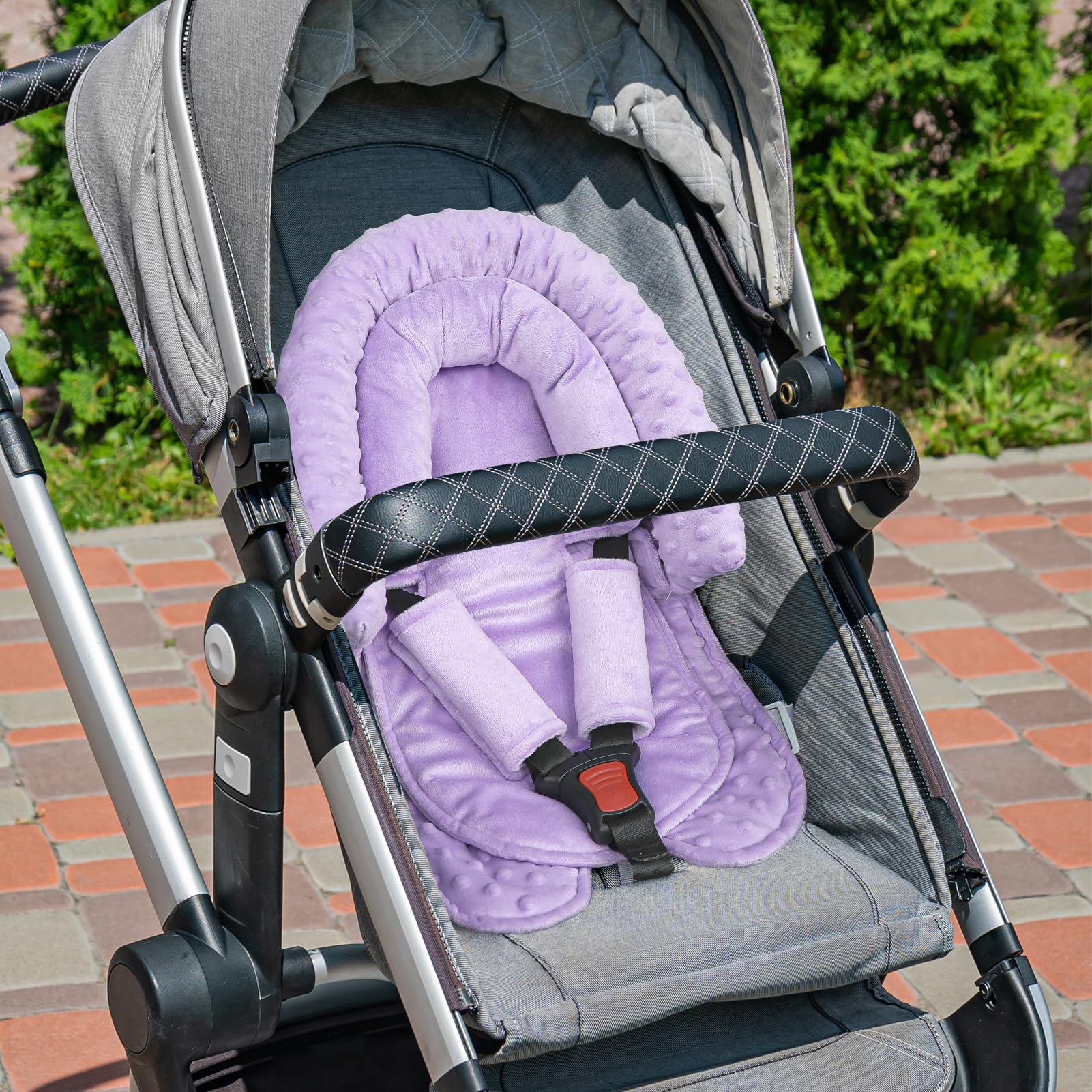 HNHUAMING purple car seat insert adds style while supporting baby comfort