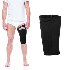 HNYG catheter leg bag holder close-up showing soft fabric and secure fit