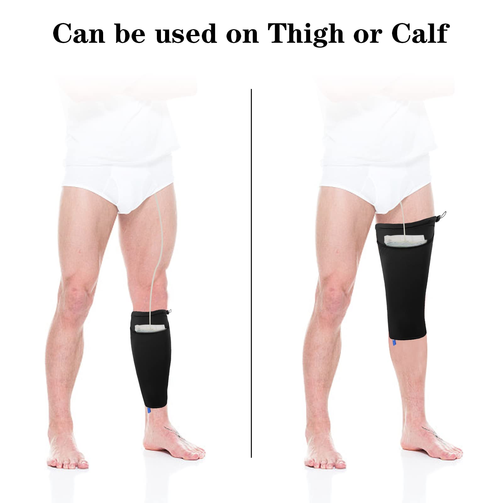 HNYG leg bag holder in hospital, home, and outdoor settings for discreet support