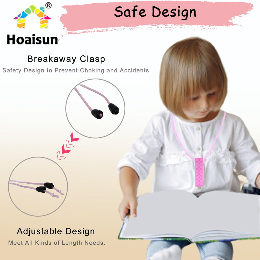 Hoaisun chew necklace building blocks shape promotes oral exploration.