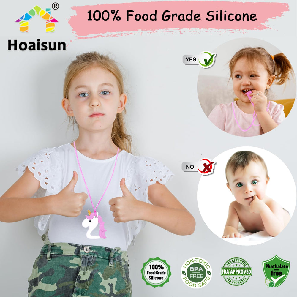 Hoaisun chew necklace donut shape helps reduce fidgeting during class.
