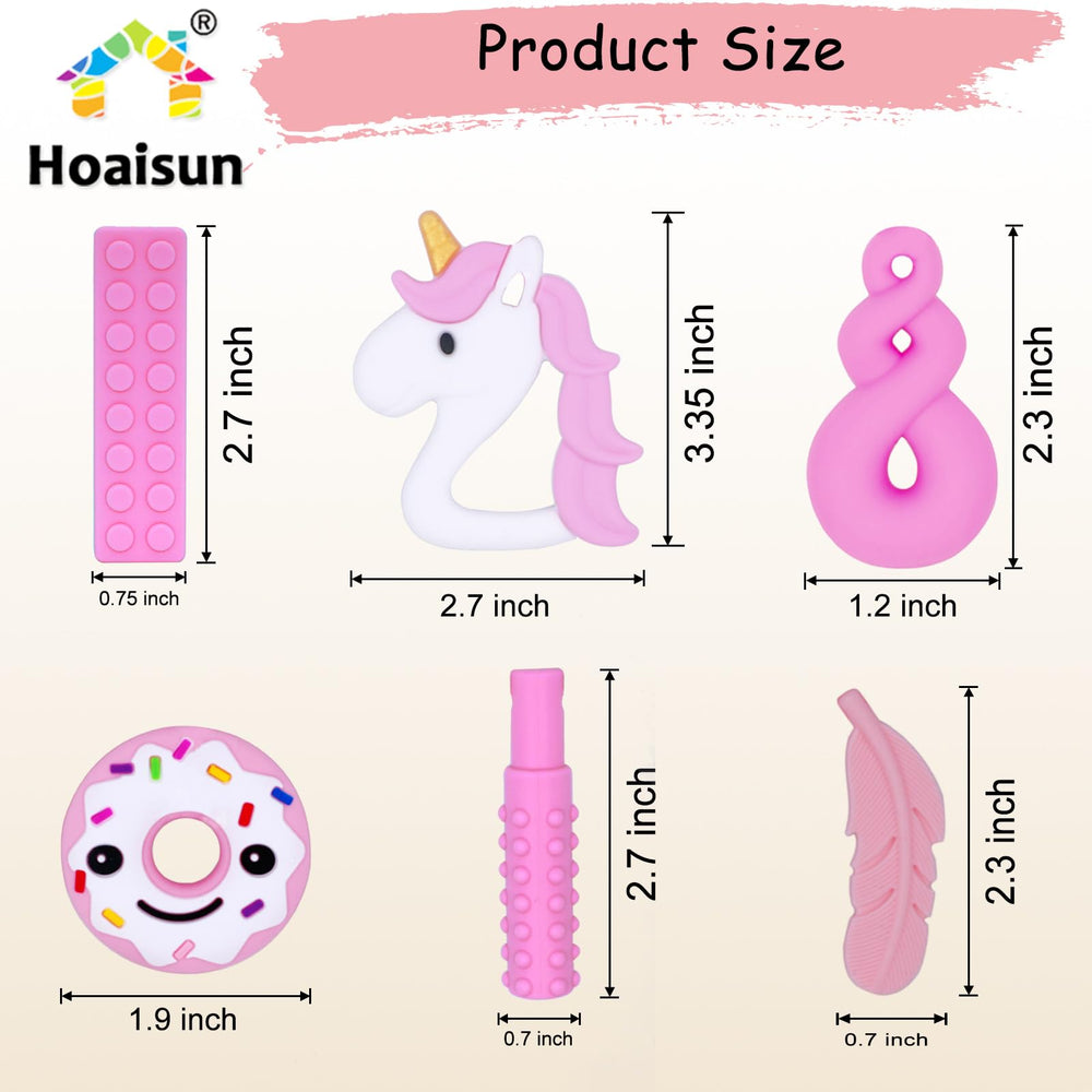 Hoaisun chew necklace unicorn shape provides tactile engagement and calm.