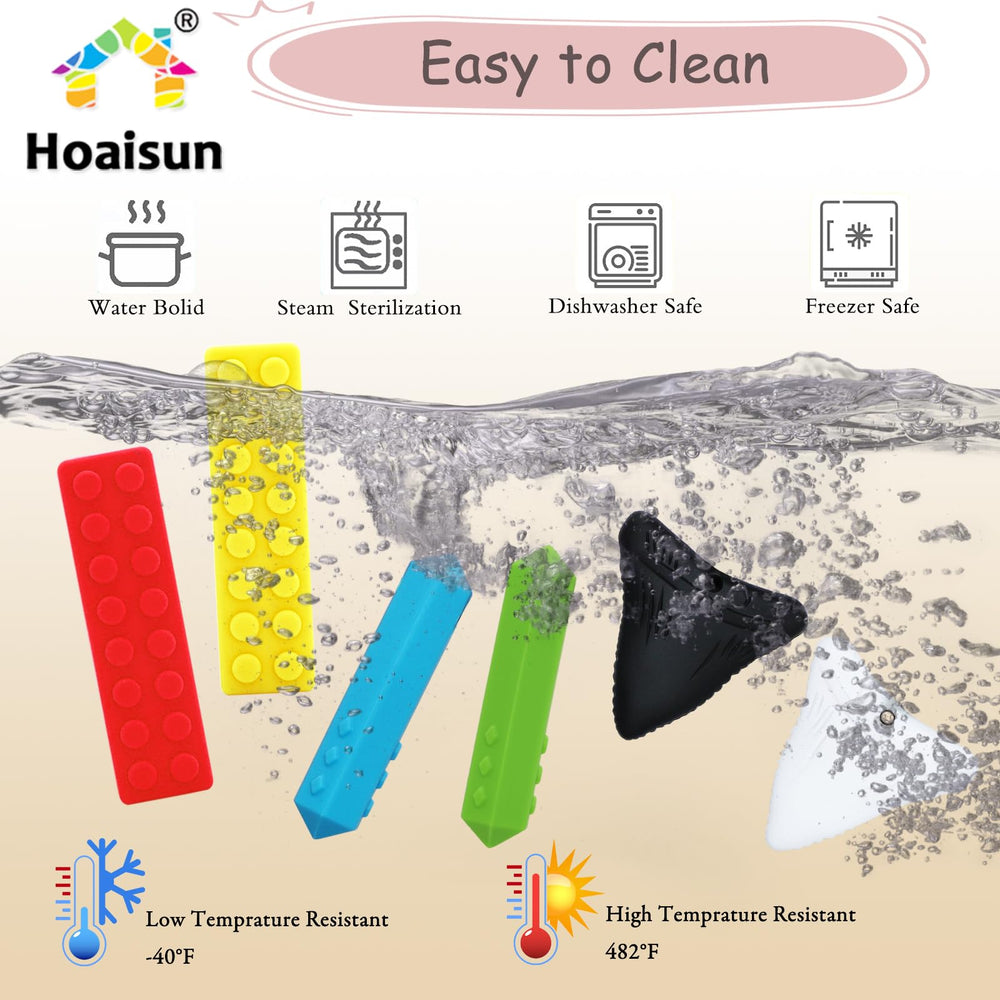 Hoaisun chewy necklaces durable silicone is easy to clean and reuse.