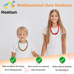 Hoaisun set of 3 velcro adjustable chew necklaces for safe use
